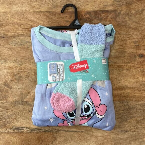 NEW 3Pc 2X 18W-20W Women's Soft Lilo & Stitch Loungewear Set- Pajamas - Picture 2 of 3